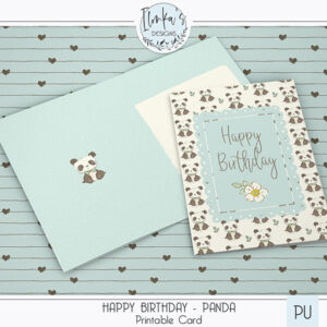 Happy Birthday Panda Printable Card