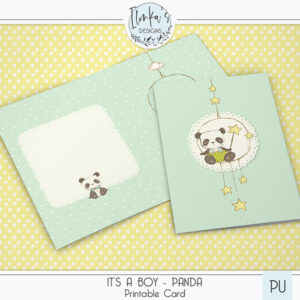 It's A Boy Panda Printable Card