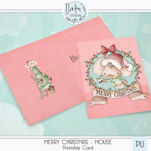 Merry Christmas Mouse Printable Card